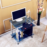 小户型电脑桌台式桌家用 电脑桌简约时尚 钢化玻璃小型电脑桌移动