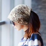 春款韩版潮蕾丝女式头巾帽春秋季时尚青年中年空顶包头帽女士帽子