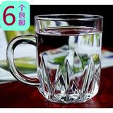 丽尊KTZB04透明水杯玻璃杯带把杯 茶杯果汁杯啤酒杯耐热杯子特价