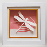 3D立体纸艺装饰画 创意纸雕相片墙摆件节日礼物DIY手工蜻蜓剪纸