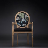 欧式复古做旧实木餐椅美式乡村扶手靠背椅酒店椅子化妆凳咖啡厅椅