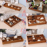zakka木质复古桌面收纳盒  多款分格桌面整理木盒子盒 化妆品收纳