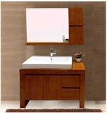 实木橡木落地式浴室柜洗手盆洗漱盆柜卫浴镜柜组合卫生间洗漱台