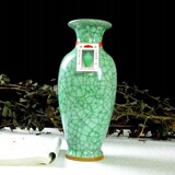景德镇陶瓷 瓷器 花瓶 工艺品仿古官窑冰裂花瓶装饰博古架摆件
