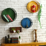客厅摆件铁艺植物架置物架收纳筐墙面墙上旧家居饰品壁挂桌面创意