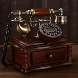 新款实木仿古电话机 座机欧式电话机时尚创意复古电话机家用包邮