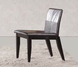 黑脚 米色咖啡色皮餐椅 餐桌圆桌专用椅 高档时尚水曲柳实木凳子