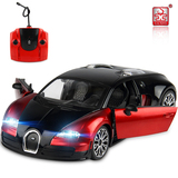 布加迪威龙遥控汽车可开门充电儿童电动玩具赛跑模型男孩生日礼物