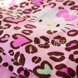 豹纹粉KT印花布料 diy手工制作面料12安 帆布包抱枕窗帘沙发桌布