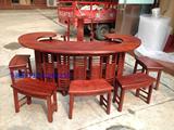 红木中式古典小叶红檀鸟巢茶桌红木茶桌茶台办公桌两用功夫茶桌