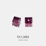 正品奥地利水晶元素5601正方形手串横孔方块散珠diy串珠204紫色