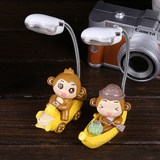 香蕉猴迷你小台灯 创意树脂LED小夜灯卡通学生护眼灯可爱桌面摆件