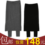 15秋季新款韩国代购NYLON PINK正品侧开叉舒适假两件打底包臀裙裤