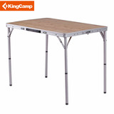 kingcamp新款户外折叠桌小号竹面桌便携餐桌床上电脑桌书桌KC3935