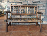 碳化防腐木公园椅 花园户外椅子阳台椅 花园实木木质长凳子