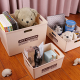 办公用品大号桌面塑料收纳筐文件收纳盒化妆品玩具手提储物箱日本