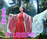 新款大码红色披纱古装汉服仙女舞蹈演出服装中国戏服武林女侠侠客