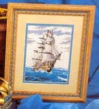 皇冠 法国正品DMC十字绣套件 精准印花 一帆风顺 蓝海 出航