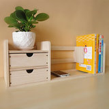 桌上书架置物架现代简易收纳架创意组合办公实木学生小书架