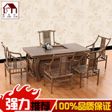 鸡翅木茶桌椅组合非洲红木家具仿古实木两用茶桌茶艺桌功夫茶台