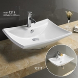 米妮爱家卫浴艺术盆台上盆 陶瓷长60宽44欧式大洗手池 洗面盆方形