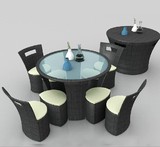 工厂直销 特色圆形藤椅 户外休闲桌椅组合咖啡露台 阳台桌椅 庭院
