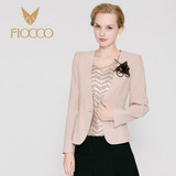 FIOCCO/斐戈春季纯色通勤OL收腰显瘦女式外套一粒扣短款小西装