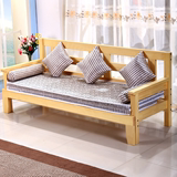 定制包邮实木沙发床双人推拉1.2米1.5抽拉床坐卧两用伸缩床折叠床