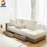 北欧日式小户型沙发多功能可拆洗布艺沙发宜家抽屉储物折叠沙发床