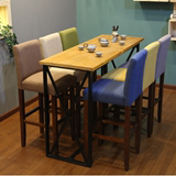 高脚吧椅吧台凳咖啡厅休闲酒吧实木小圆桌前台靠背椅子0