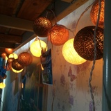 棉线球圆球灯串 酒吧咖啡厅ktv暗调色背景装饰灯房间卧室夜灯彩灯