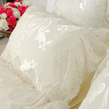欧式韩式蕾丝镶钻花边四件套婚庆家纺提花床上用品床单外贸原单