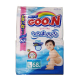 日本代购 本土GOON大王纸尿裤 新版 增量 L68（9-14KG)
