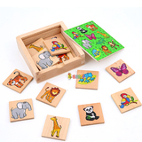 德国 木质玩具 2岁幼儿启蒙早教记忆益智亲子桌面游戏 配对动物