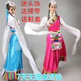 藏族水袖舞蹈服女元旦新款西藏长袖服装少数民族长裙演出服大摆服