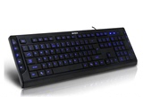 双飞燕 KD-600L超薄键盘舒适USB有线 月蓝光 背光发光游戏键盘