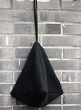 【麻无色】原创设计 黑色针织毛线小拎包 手挽包 粽子包 包邮