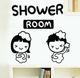 欢乐洗澡 可移除墙贴纸 儿童浴室卫生间创意防水墙壁瓷砖玻璃贴画