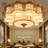 中式吸顶灯圆形led铁艺仿古大气中式灯具卧室现代新中式客厅灯