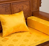 包邮绸缎田园罗汉床垫子沙发坐垫皇宫椅垫飘窗靠垫米色订做