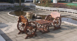 户外实木家具 碳化木茶几 单人车轮桌凳 酒吧桌椅 桌子组合套装