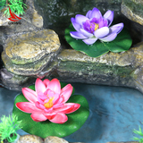 中式树脂喷泉流水水景摆设装饰品风水池鱼缸专用摆件水上漂小荷花