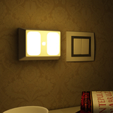 银之优品装电池 LED人体感应灯光控小夜灯创意节能灯橱柜灯衣柜灯