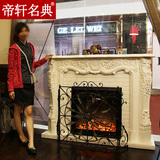 帝轩名典 1.5欧式壁炉柜实木壁炉架象牙白 仿真火焰LED装饰取暖芯