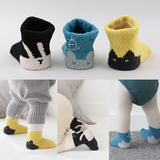 婴儿袜子秋冬加厚保暖珊瑚绒防滑宝宝袜子 男女童地板空调袜子
