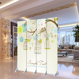 个性定制木质折叠屏风  布艺喷绘客厅玄关  新款日式鸟笼系列隔断