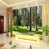 大型壁画3d立体墙纸壁纸无缝客厅沙发电视背景墙画森林大树林拼接