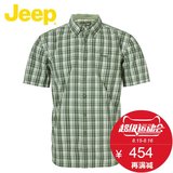 JEEP/吉普专柜正品男士夏季薄款商务绅士纯棉短袖衬衫JS13WH124
