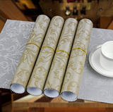 4件装餐垫中式防水覆膜菜盘垫PVC杯垫碗垫隔热垫欧式西餐餐桌垫