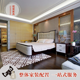 新中式实木床现代简约软包床1.8米双人床婚床会所卧室样板房家具